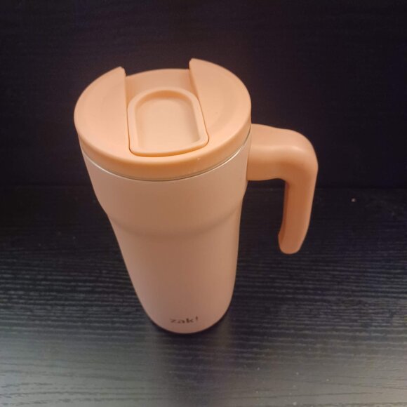 Zak Designs 16 fl oz Stainless Steel Coffee Travel Mug Peach Orange - Picture 3 of 4